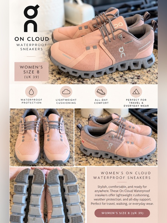 On Running Shoes - On Running Cloud Women's Sneakers in Dusty Pink and Gray